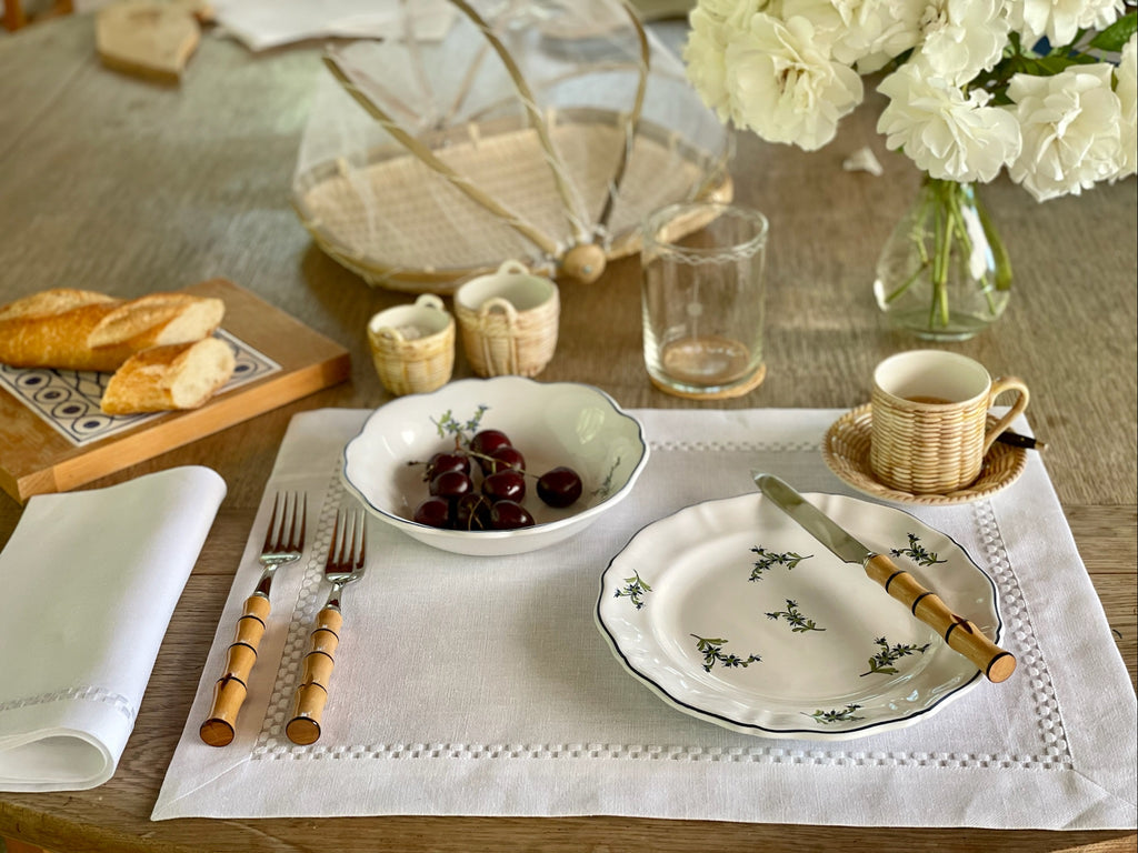 Table Setting with Osier and Les Bleuets Collection