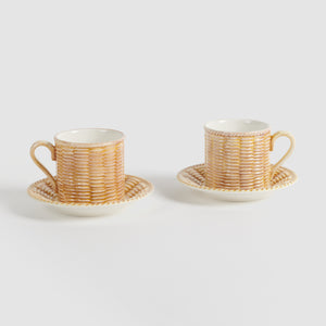 Osier Espresso Cup & Saucer, Set of Two, Natural