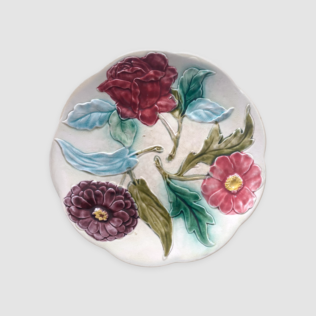 Majolica Floral Plate