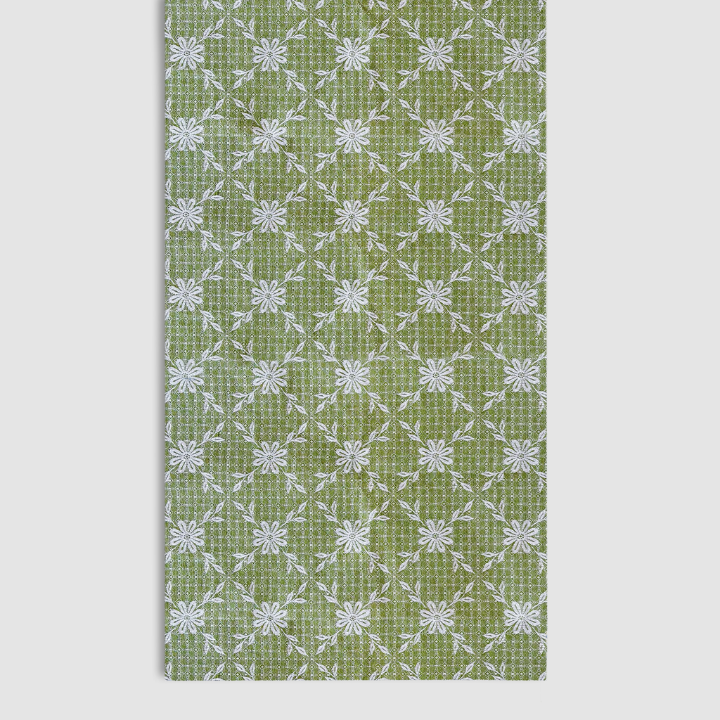Nénuphar Jacquard Tablecloth, Green