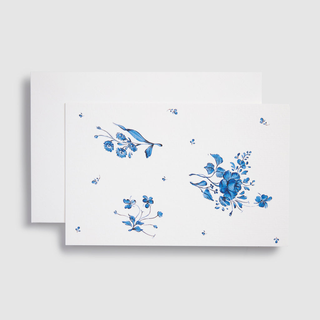 Hand Painted Notecards, Set of 12 - Camaieu Blue