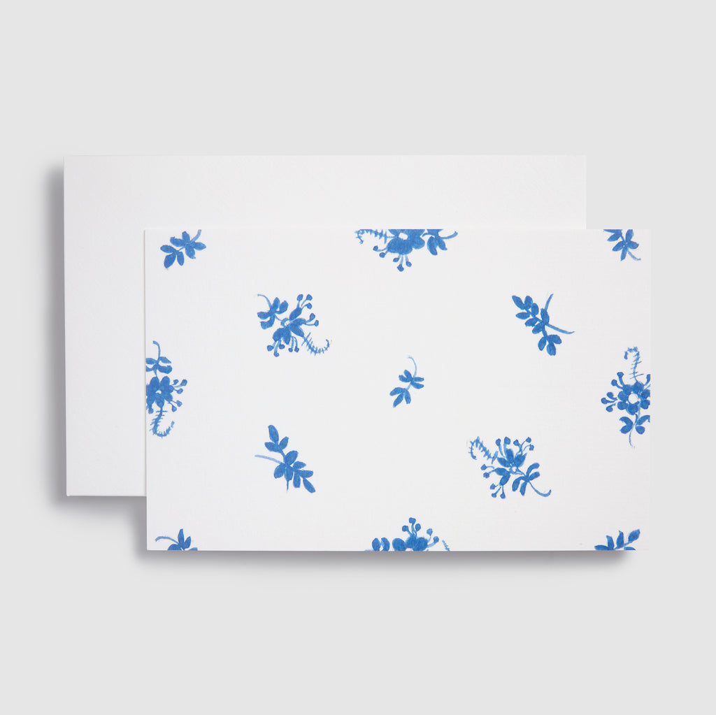 Hand Painted Notecards, Set of 12 - Brindille Blue