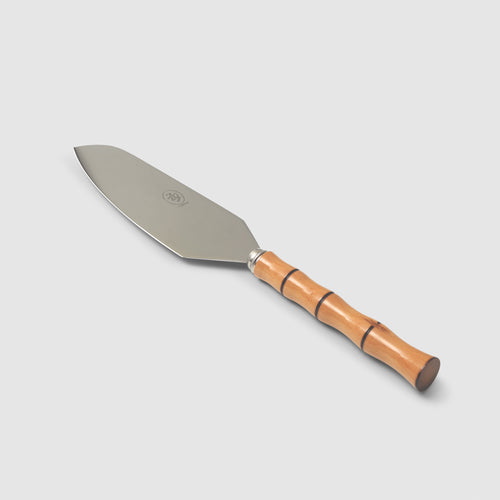 Banyan Stainless Cake Server Carved in the Style of Bamboo