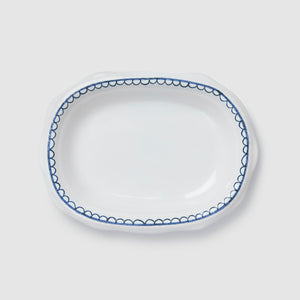 Bouclette Oval Perle Petite Plate, Blue