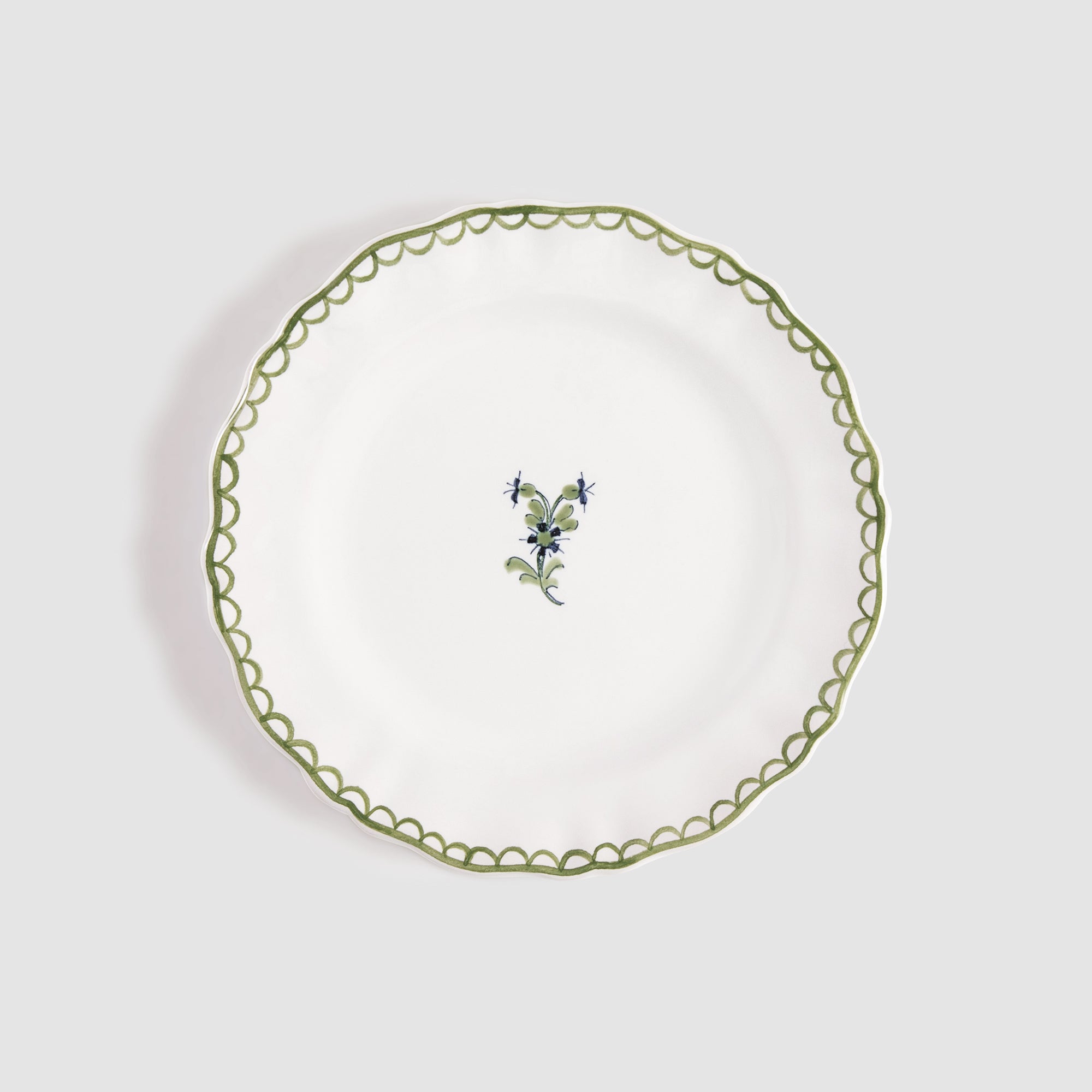Bouclette Round Petite Plate, Blue and Green