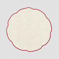 Coated White Linen Placemat, Red
