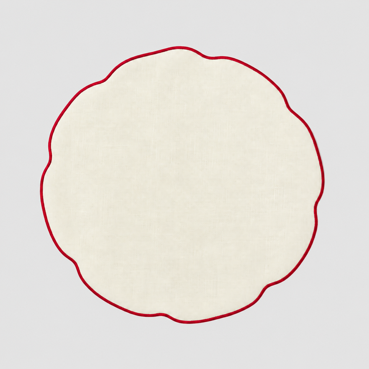 Coated White Linen Placemat, Red
