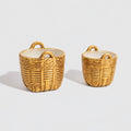 Mini Gold Osier Baskets, Set of Two