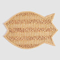 Handwoven Straw Bahamian Placemat, Fish