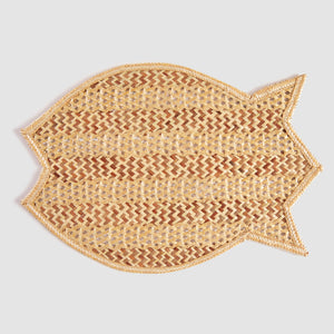 Handwoven Straw Bahamian Placemat, Fish