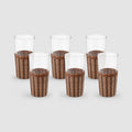 Rattan Cased Glassware, Set of Six