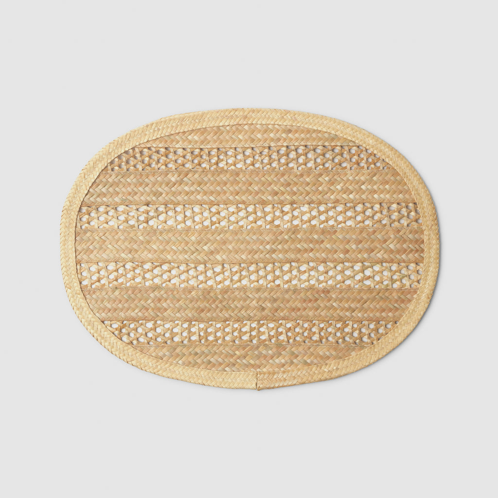 Handwoven Straw Bahamian Placemat, Oval