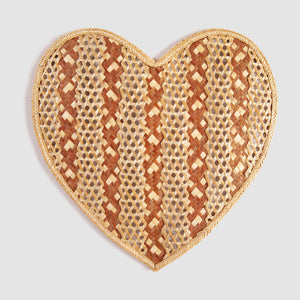 Handwoven Straw Bahamian Placemat, Heart