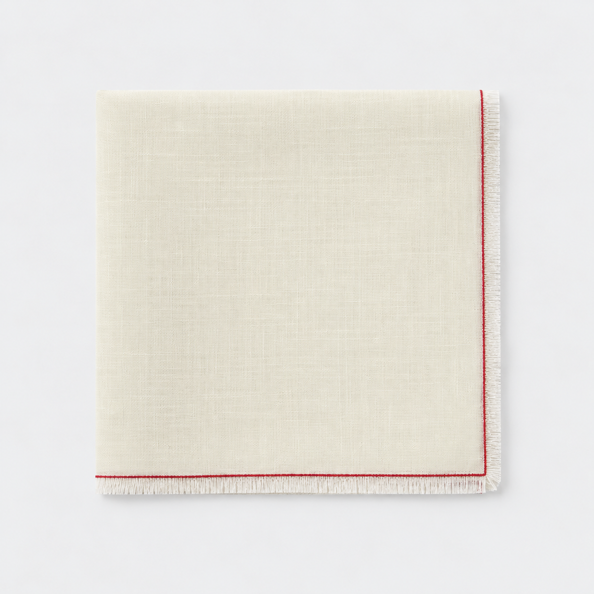 Soft Linen Frayed Edge Table Napkin, Red