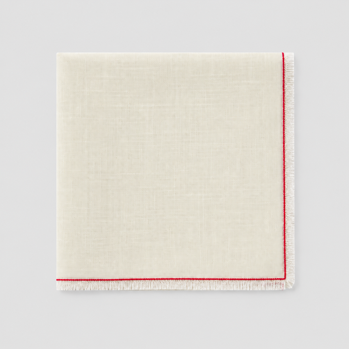 Soft Linen Frayed Edge Table Napkin, Red
