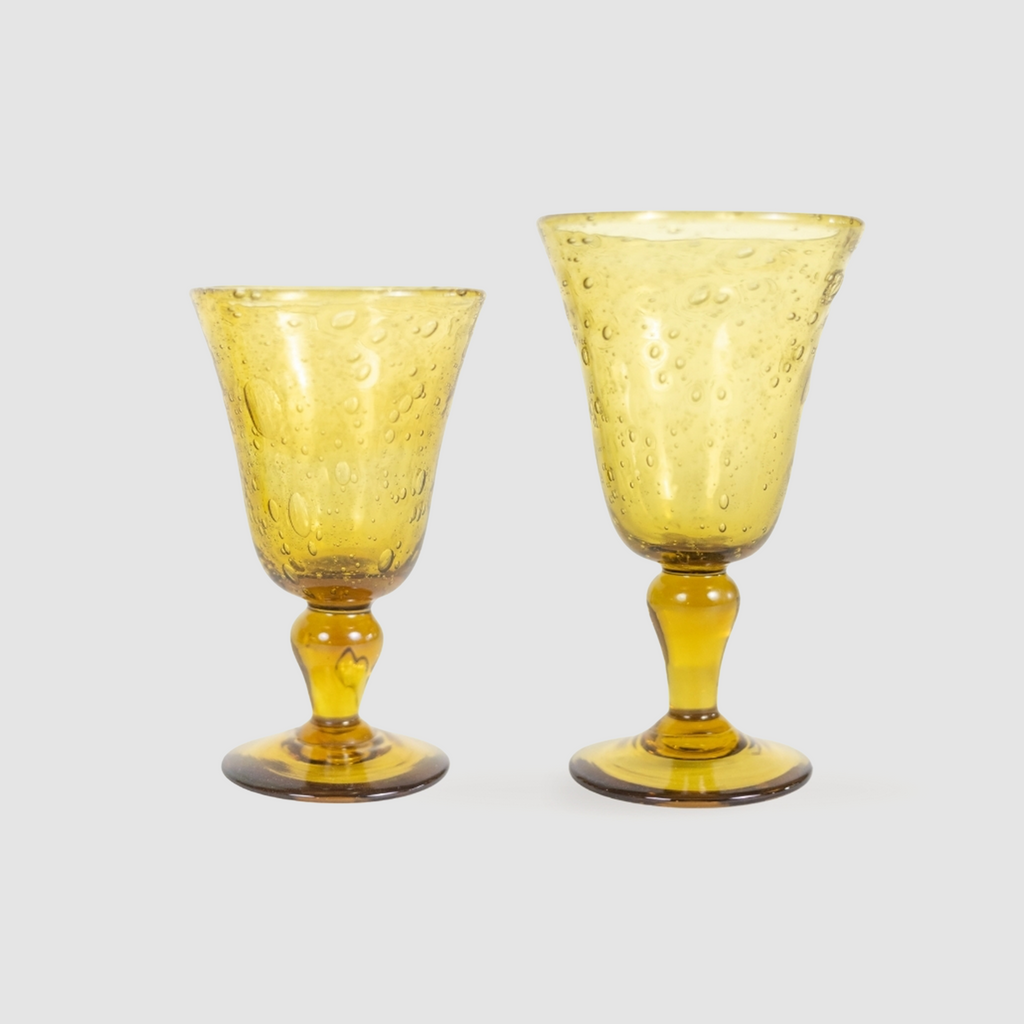 La Verrier de Biot Bubbled Hand Blown Stemmed Glass Set of Sixteen