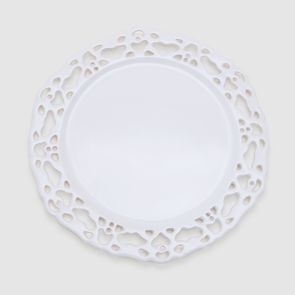 Lace Charger Plate, White
