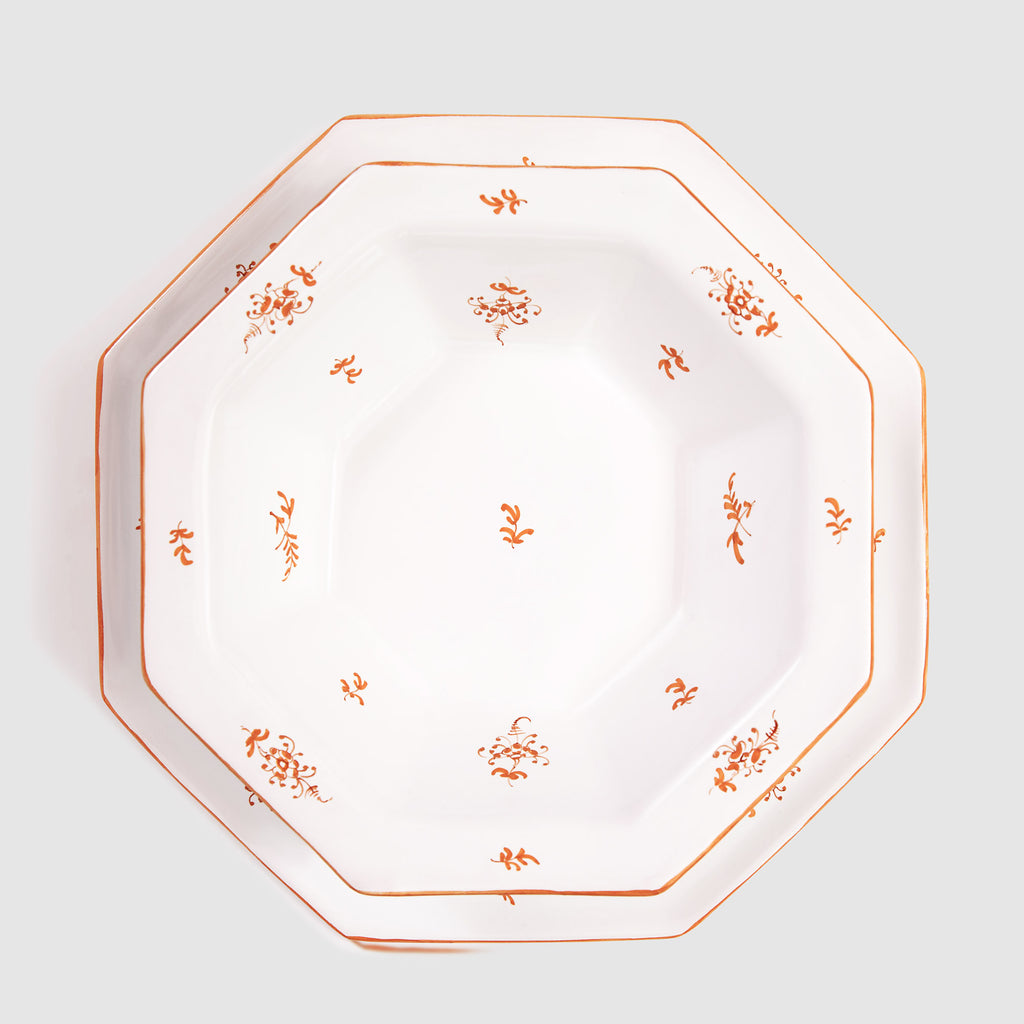 Brindille Large Bowl, Ochre Brûlée with Brindille Salad Plate