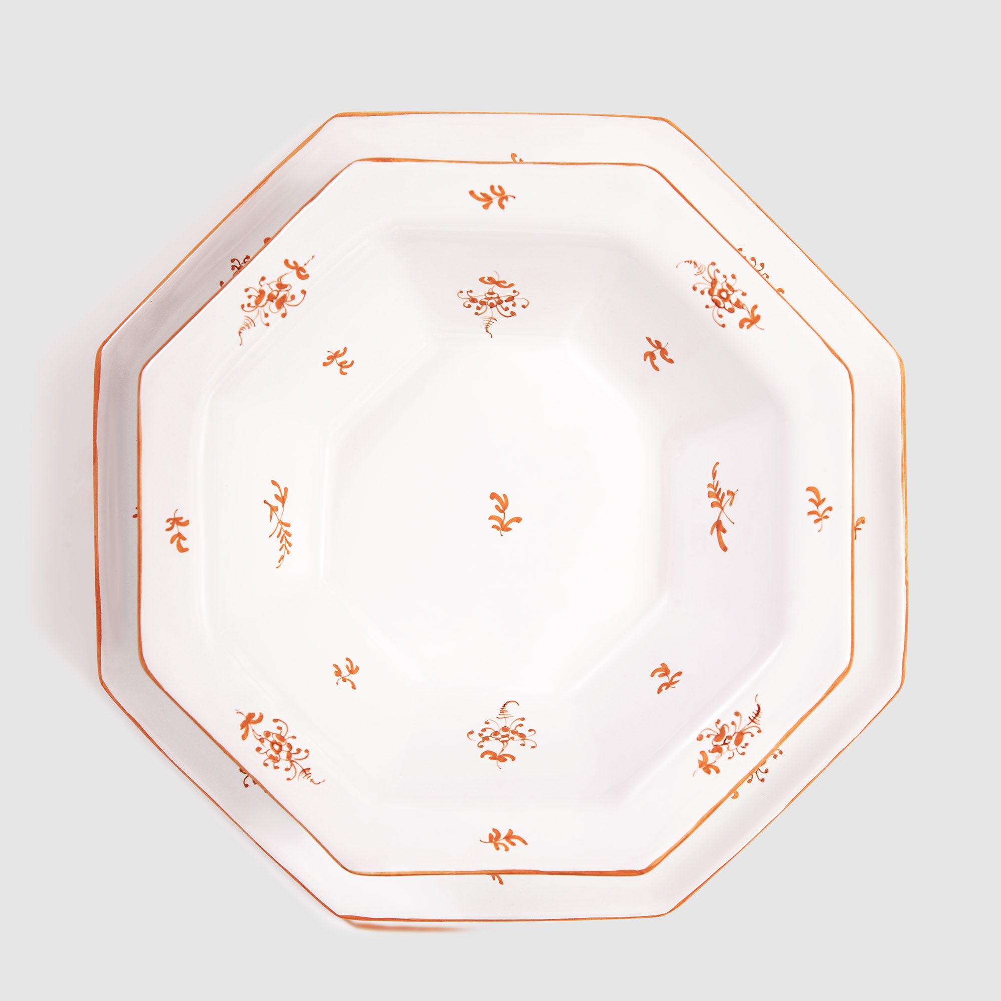 Brindille Large Bowl, Ochre Brûlée with Brindille Salad Plate