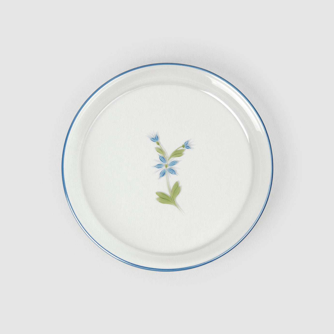 Les Bleuets Glass Bread Plate