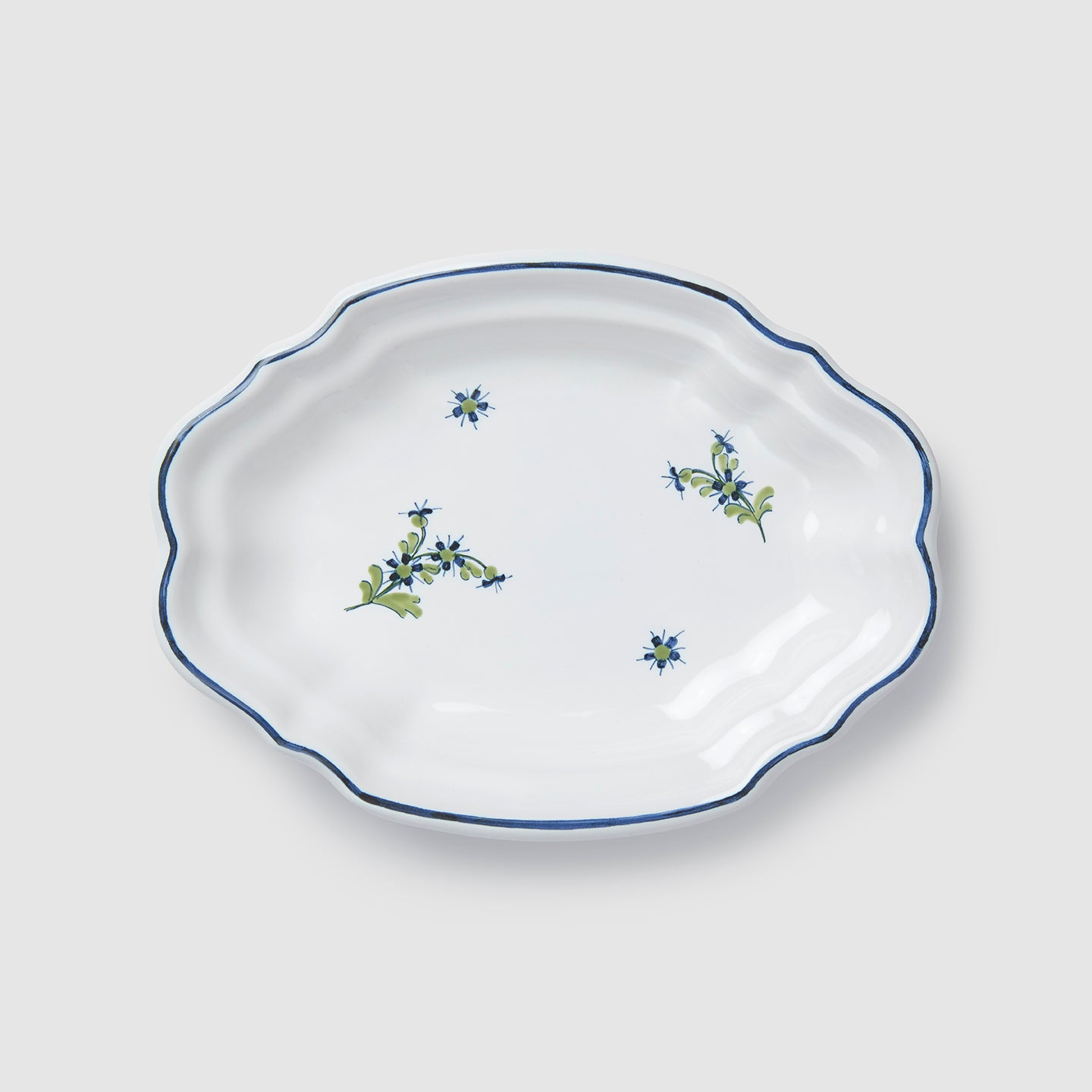 Les Bleuets Vintage Petite Plate, Blue and Green