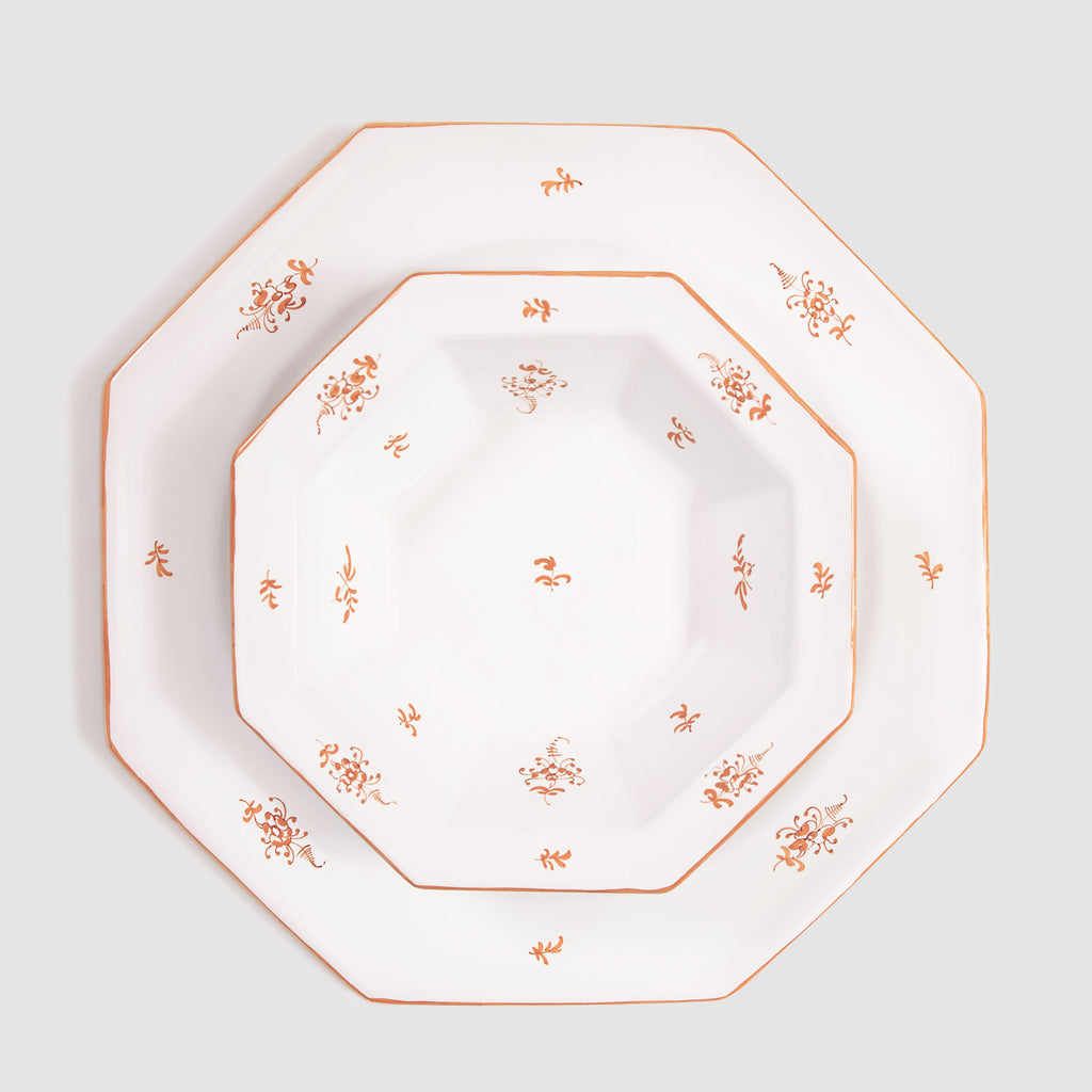 Brindille Medium Bowl and Salad Plate, Ochre Brûlée