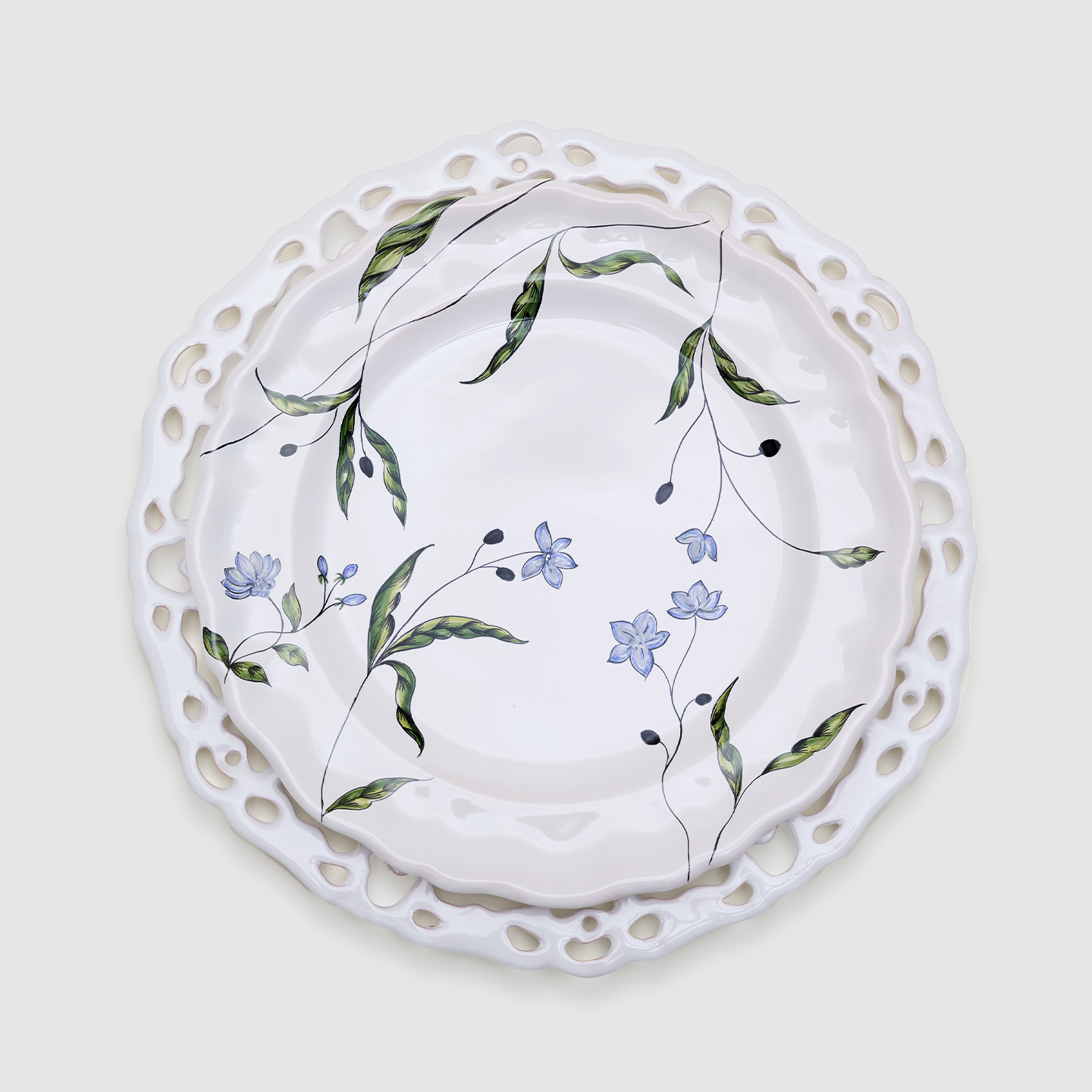 Lace Charger Plate, White