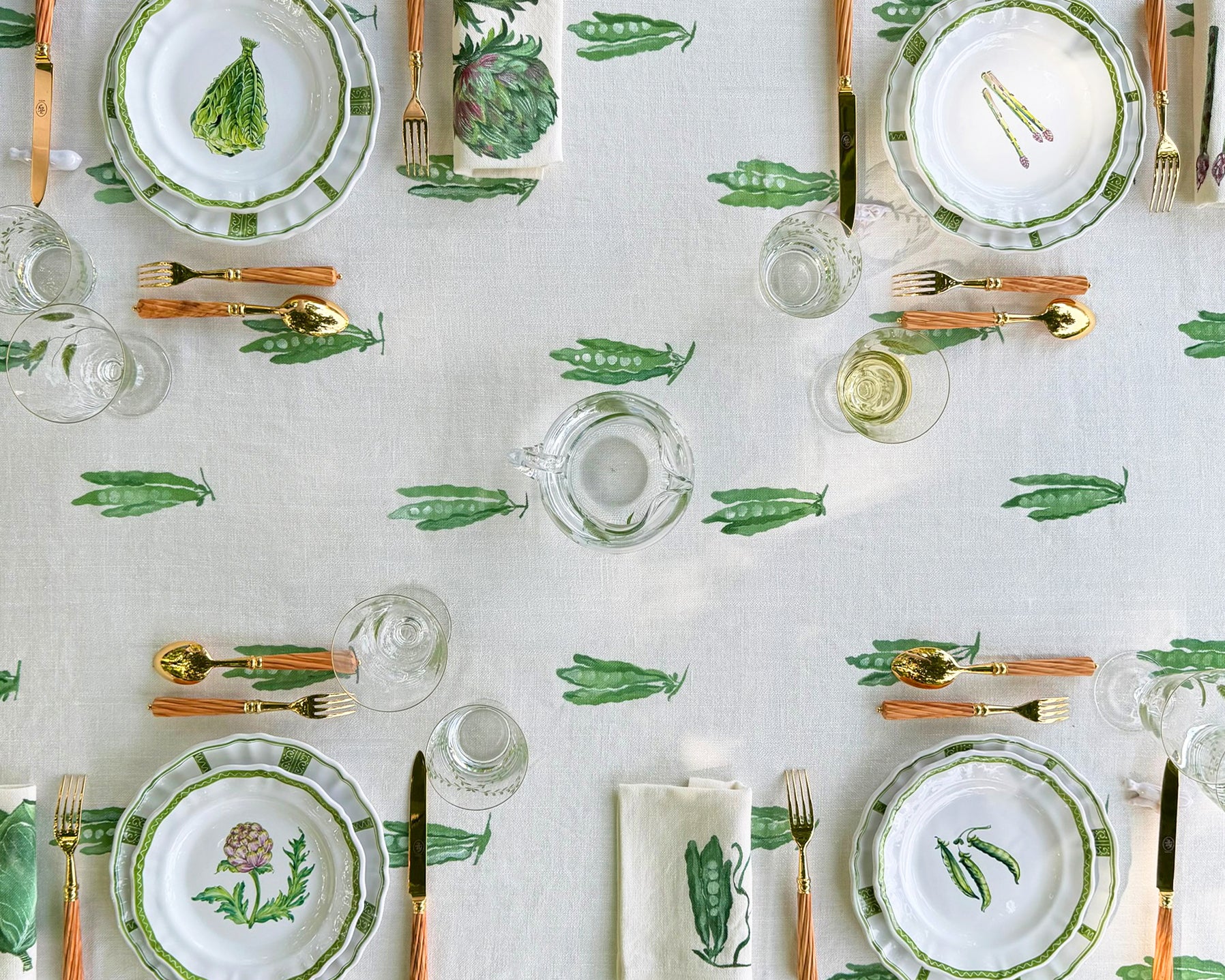 Le Potager du Roi Hand Painted Vegetable Napkins