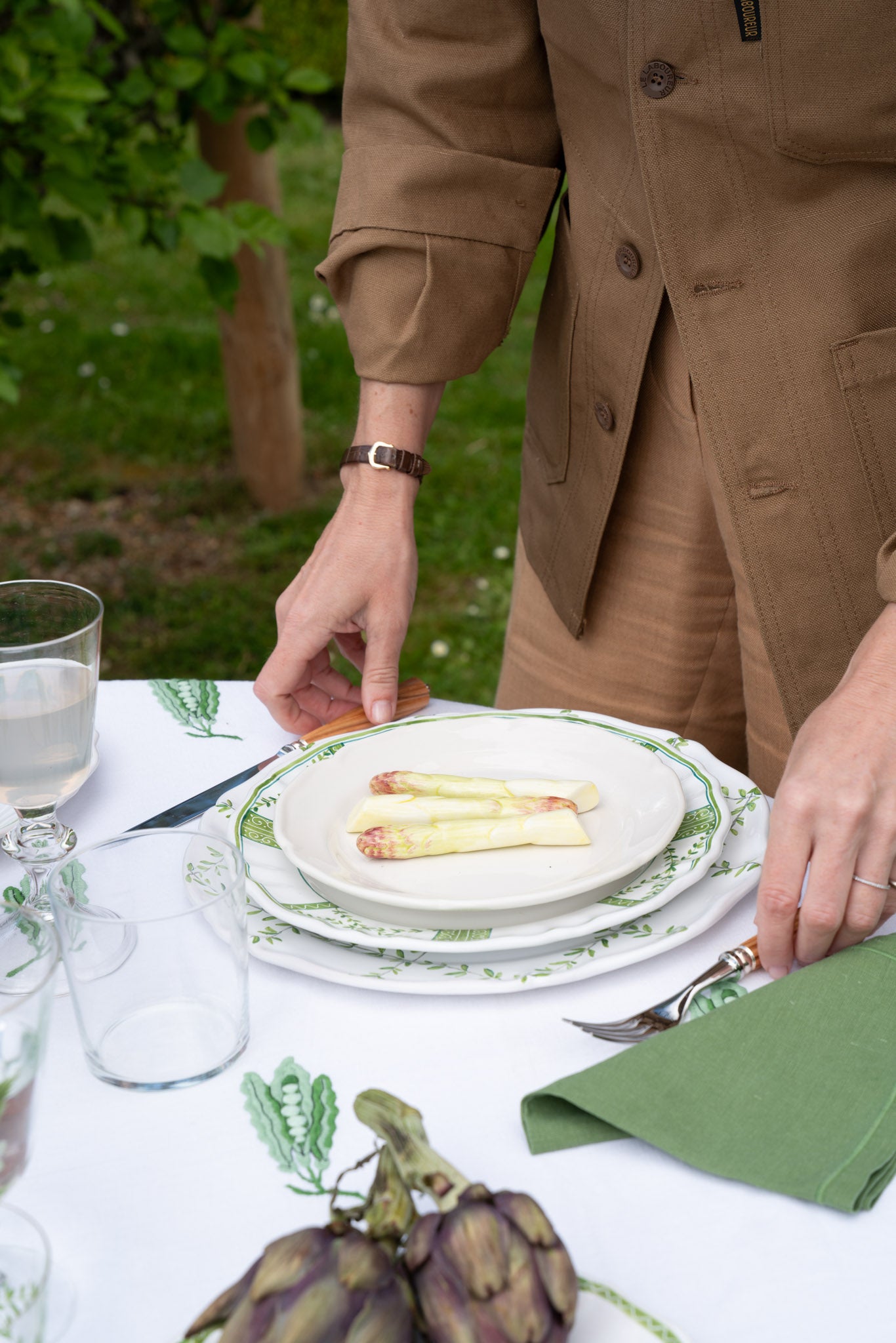Trompe L’œil Décorative Plate, Asparagus