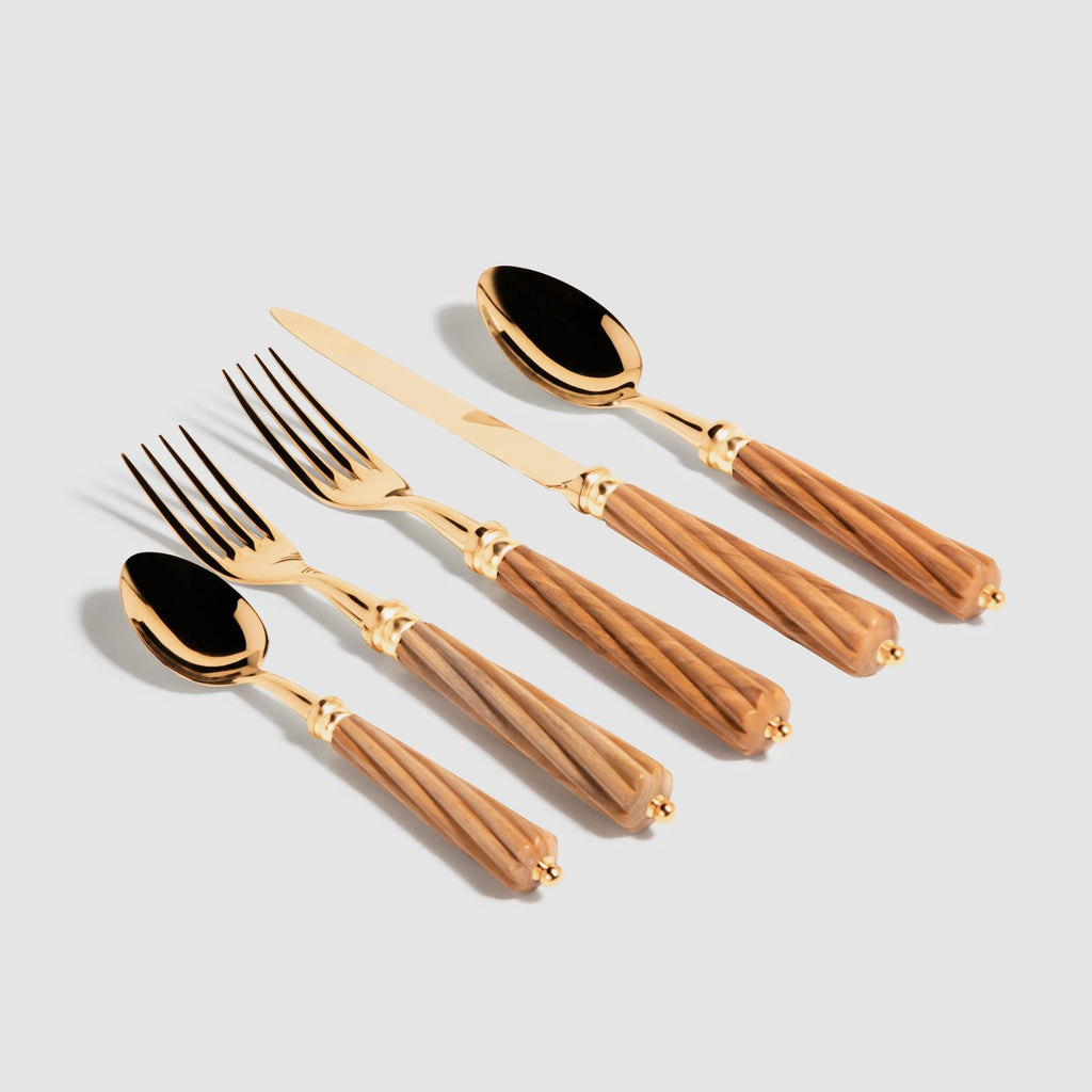 Romilly 5pc Cultery Set Gold Plated