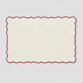 Scallop Edged Coated Placemat, Red