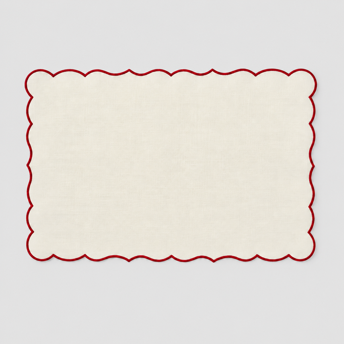 Scallop Edged Coated Placemat, Red