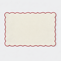 Scallop Edged Coated Placemat, Red