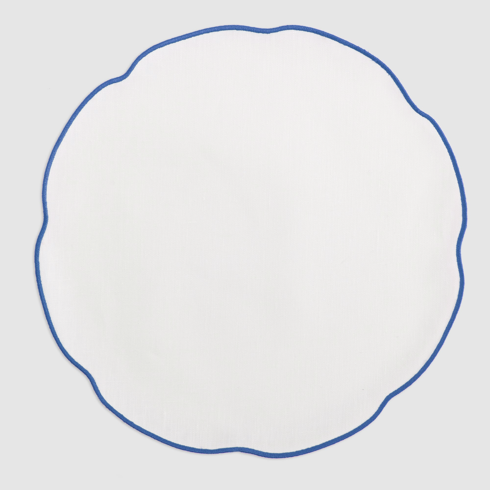 Coated White Linen Placemat, Bresse Blue