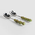 Green Bamboo Stainless Steel Salad Set