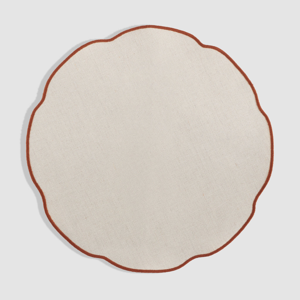 Coated Salt & Pepper Linen Placemat, Pain Brûlé