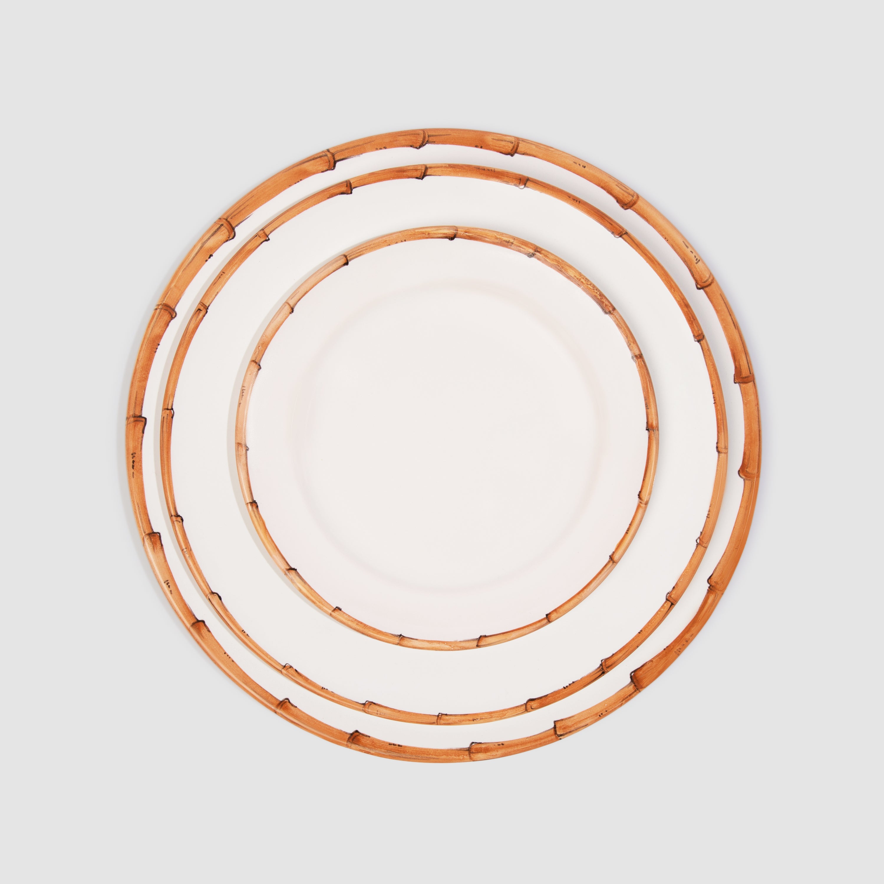 Ramatuelle Bamboo Large Dinner/Charger, Dinner Plate and Side Plate, Natural