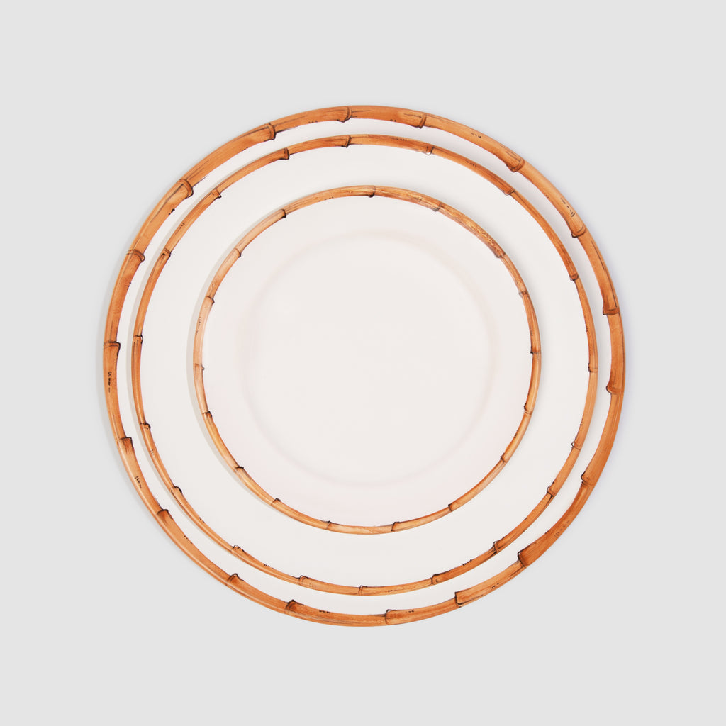 Ramatuelle Bamboo Large Dinner/Charger, Dinner Plate and Side Plate, Natural