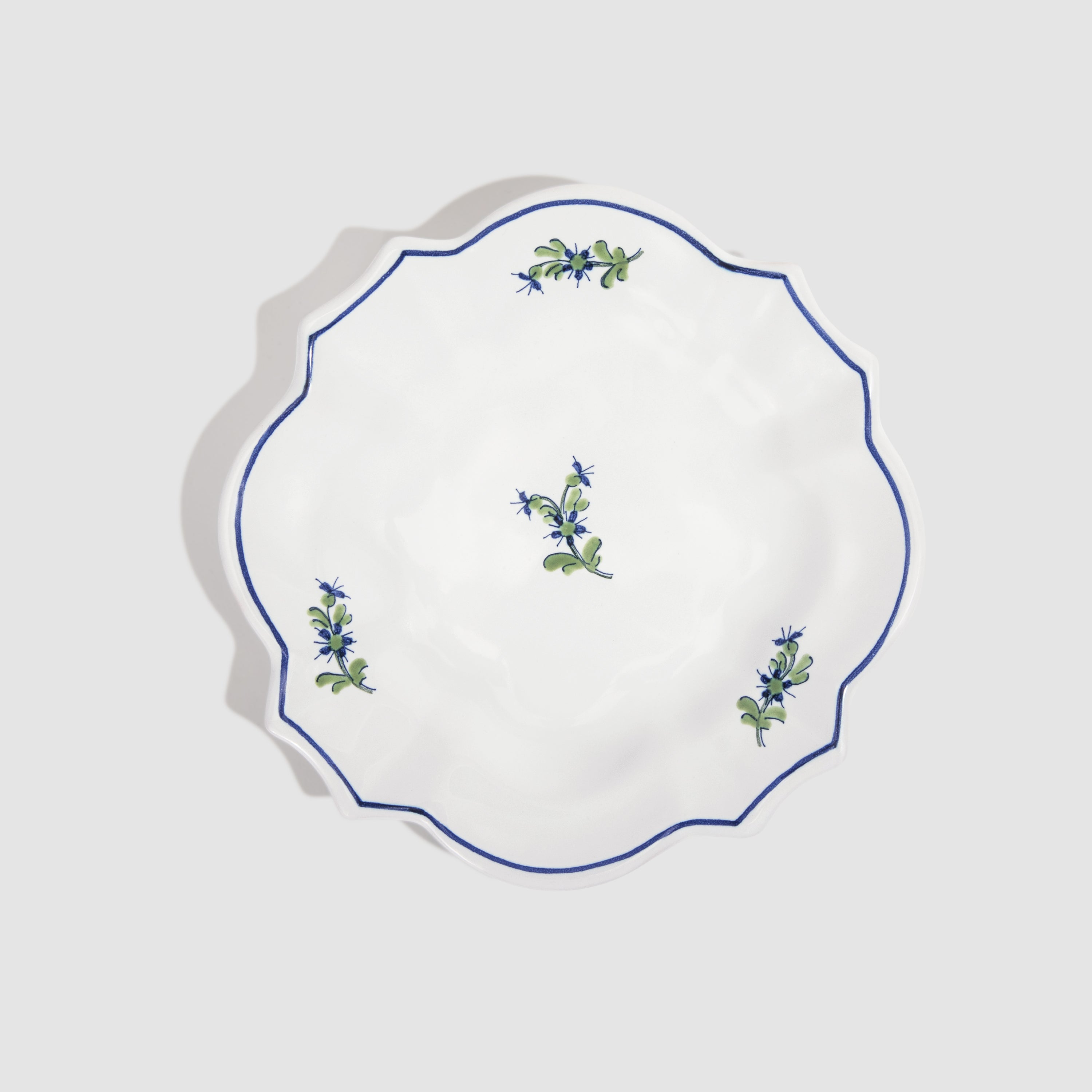 Les Bleuets Drageoir Petite Plate, Blue and Green