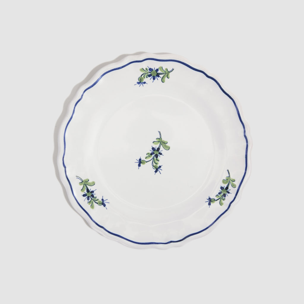 Les Bleuets Round Petite Plate, Blue and Green