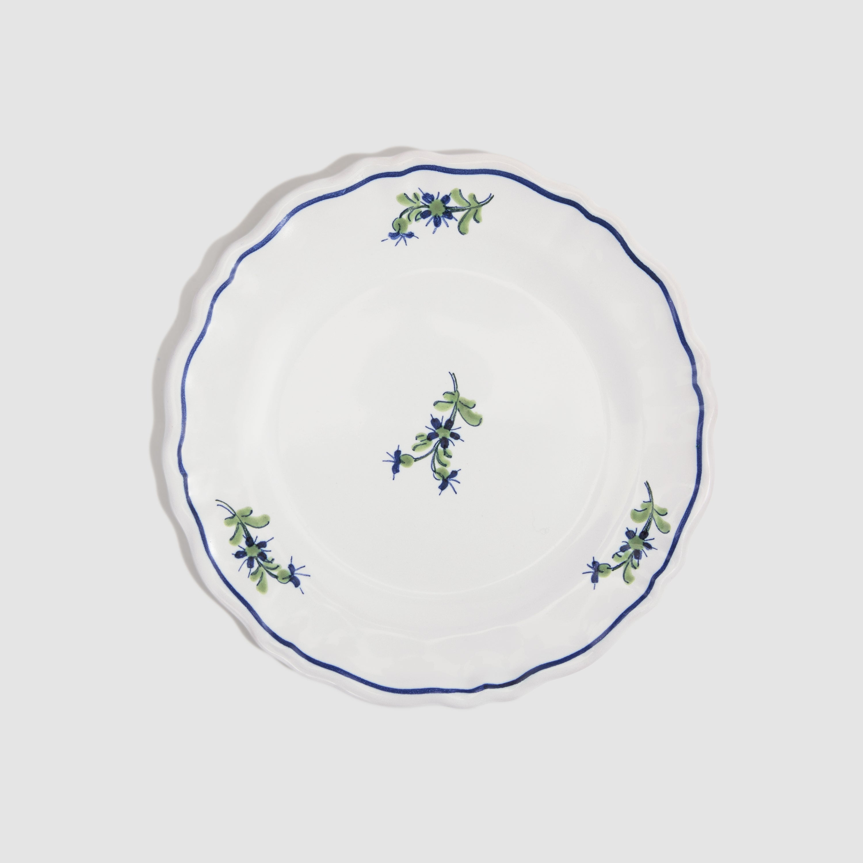 Les Bleuets Round Petite Plate, Blue and Green