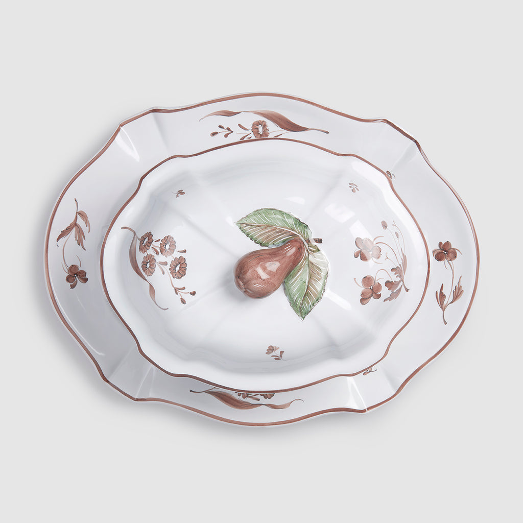 Camaieu Lidded Terrine with Serving Platter, Chocolat