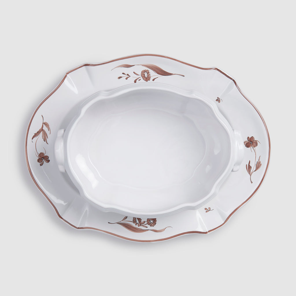 Camaieu Lidded Terrine with Serving Platter, Chocolat