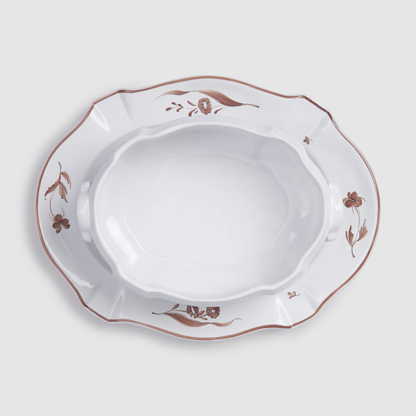 Camaieu Lidded Terrine with Serving Platter, Chocolat