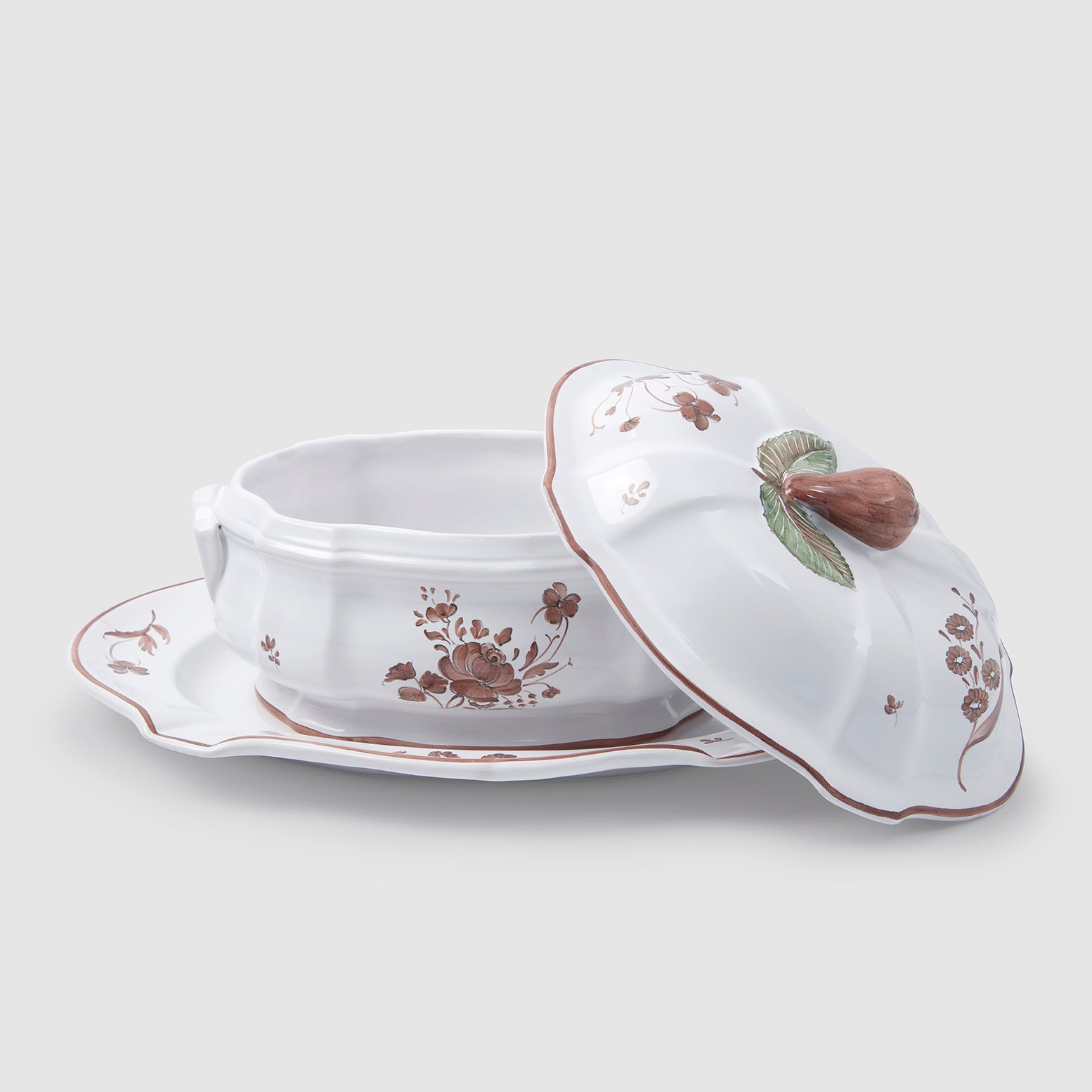 Camaieu Lidded Terrine with Serving Platter, Chocolat