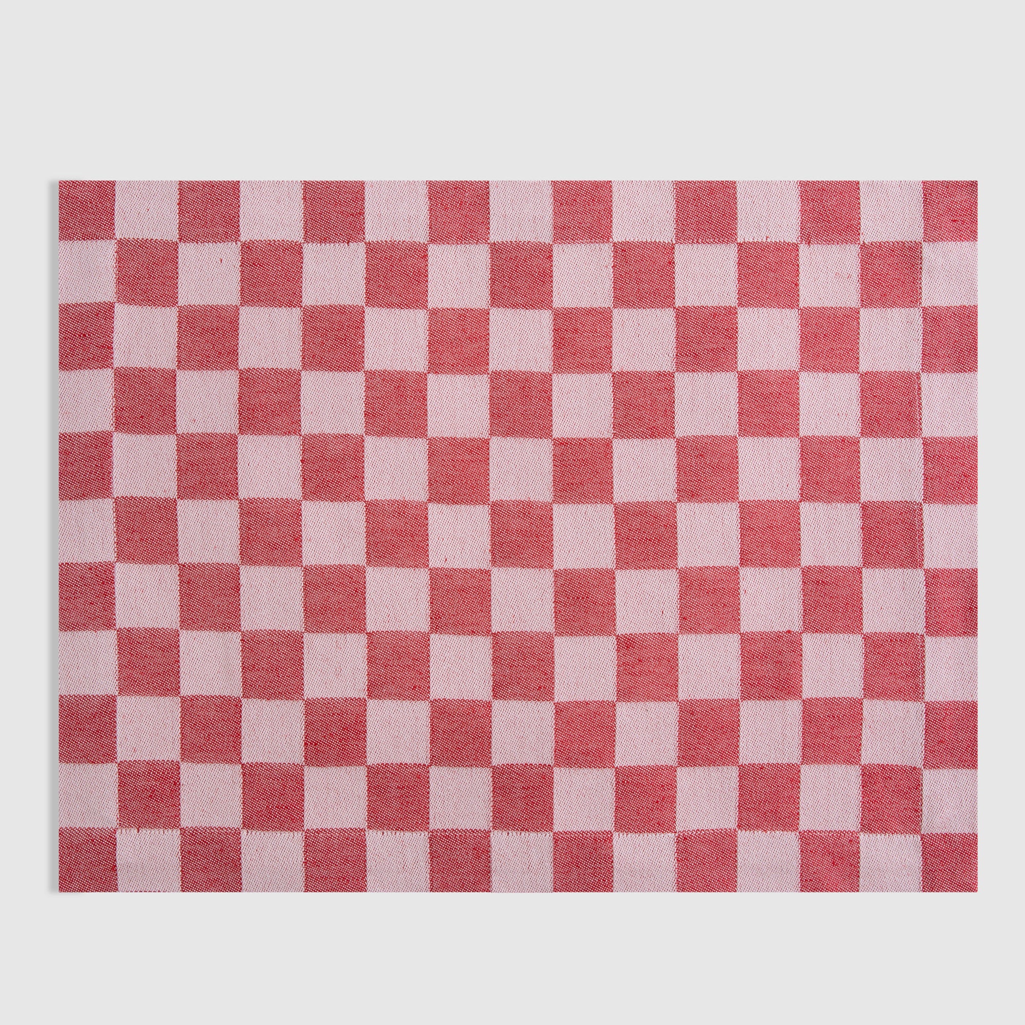 Checkerboard Rectangular Jacquard Placemat, Feu