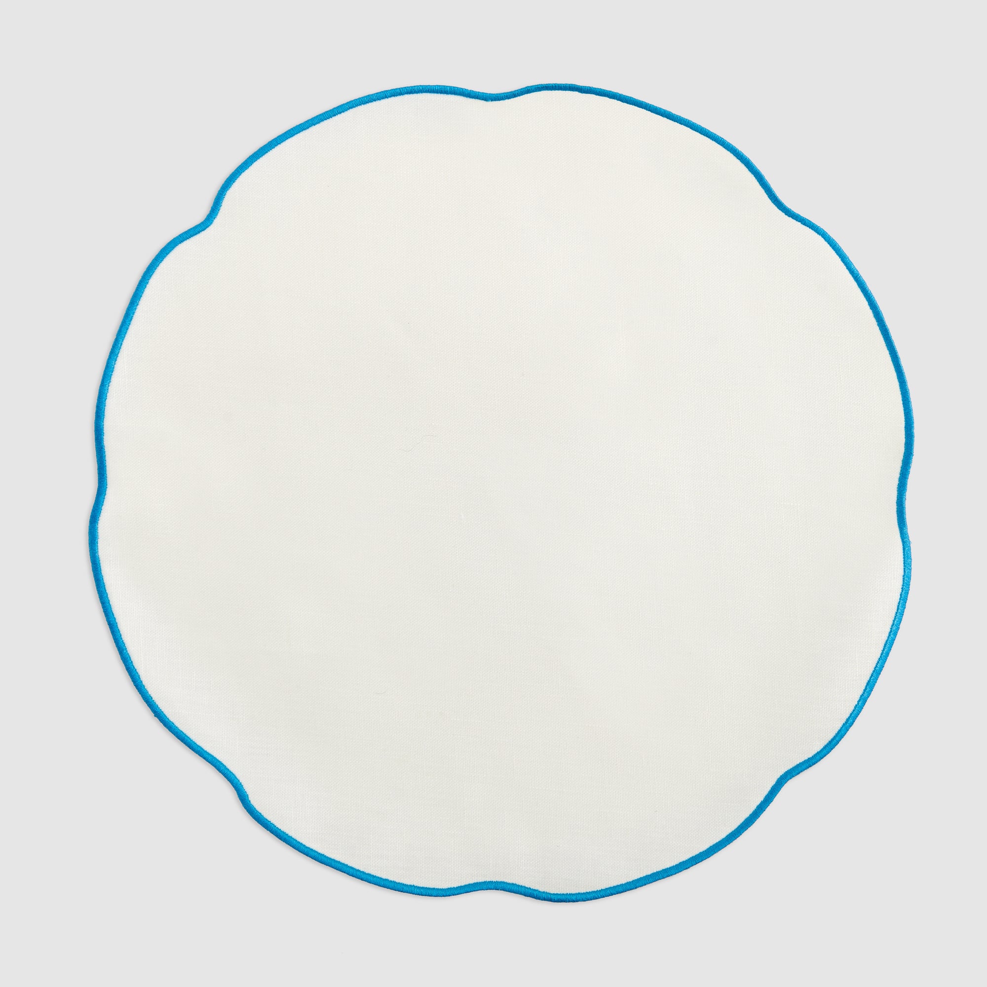 Coated White Linen Placemat, Turquoise