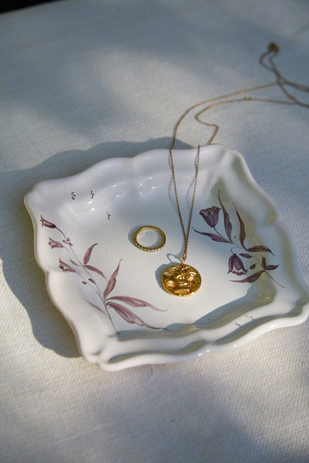Manganèse Violine Drageoir Plate or Vide Poche