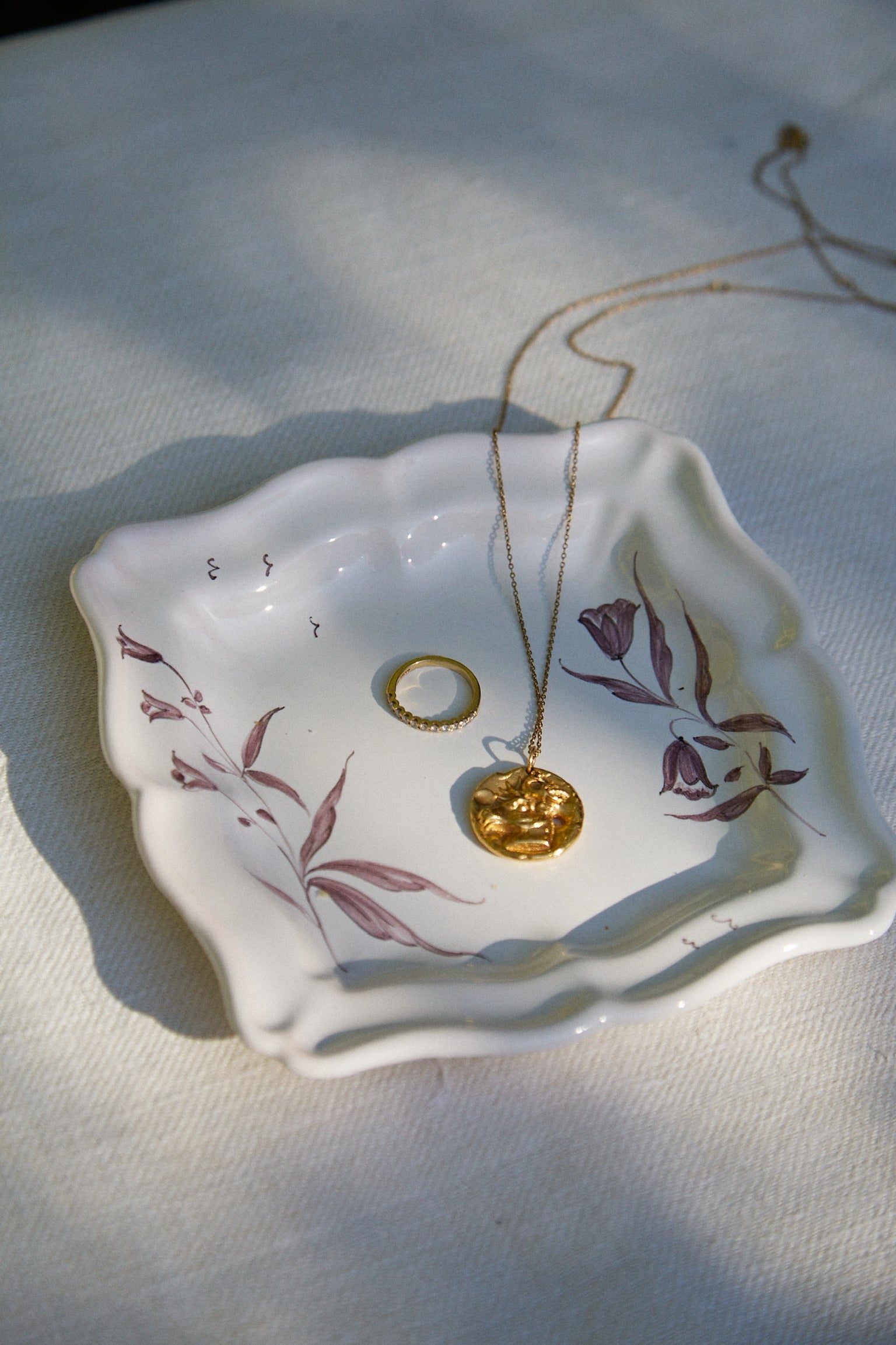 Manganèse Violine Drageoir Plate or Vide Poche