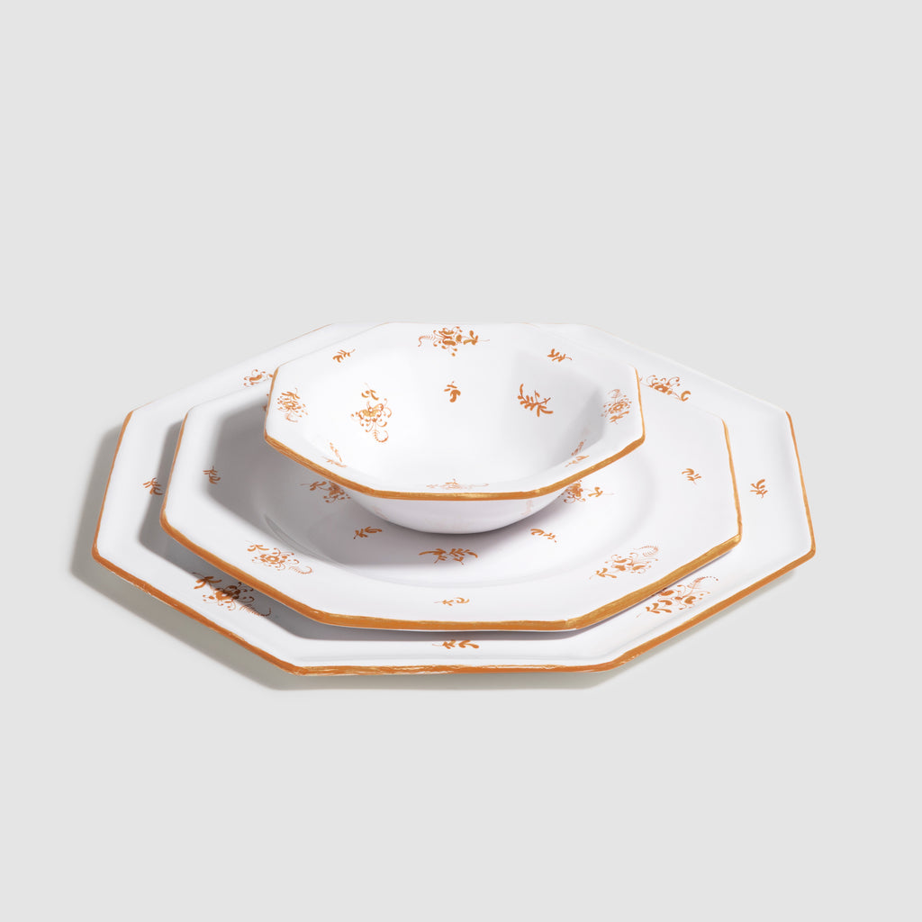Brindille Salad/Starter Plate, Dinner Plate and Bowl, Ochre Brûlée